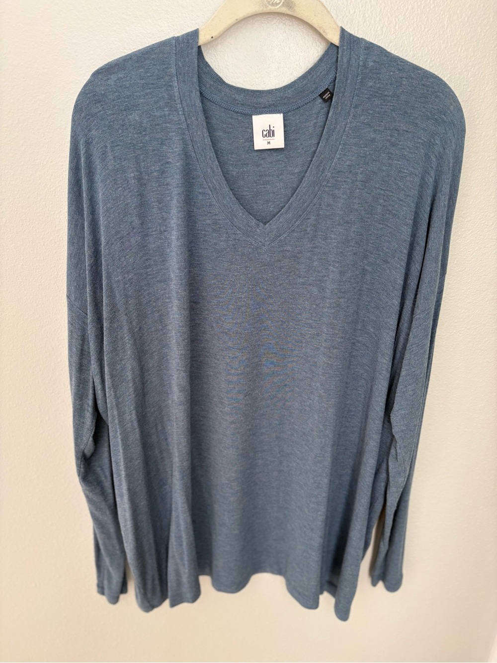 CAbi women’s V-Neck Sweater in Slate Blue
